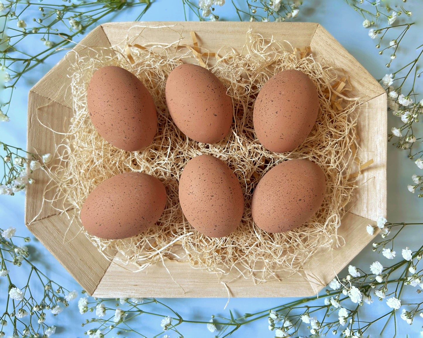 Speckled Ceramic Chicken Eggs, Half Dozen