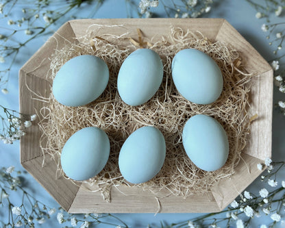 Ameraucana Ceramic Chicken Eggs, Half Dozen