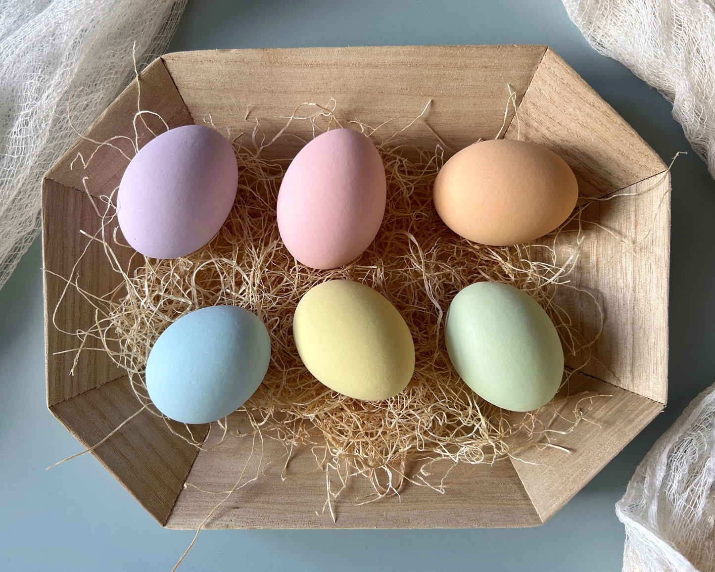 Pastel Ceramic Chicken Eggs, Half Dozen