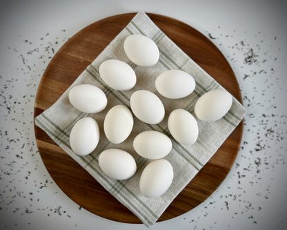 White Ceramic Chicken Eggs, Dozen