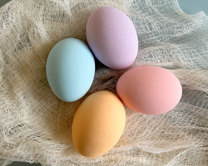 Pastel Ceramic Chicken Eggs, 4 Pack