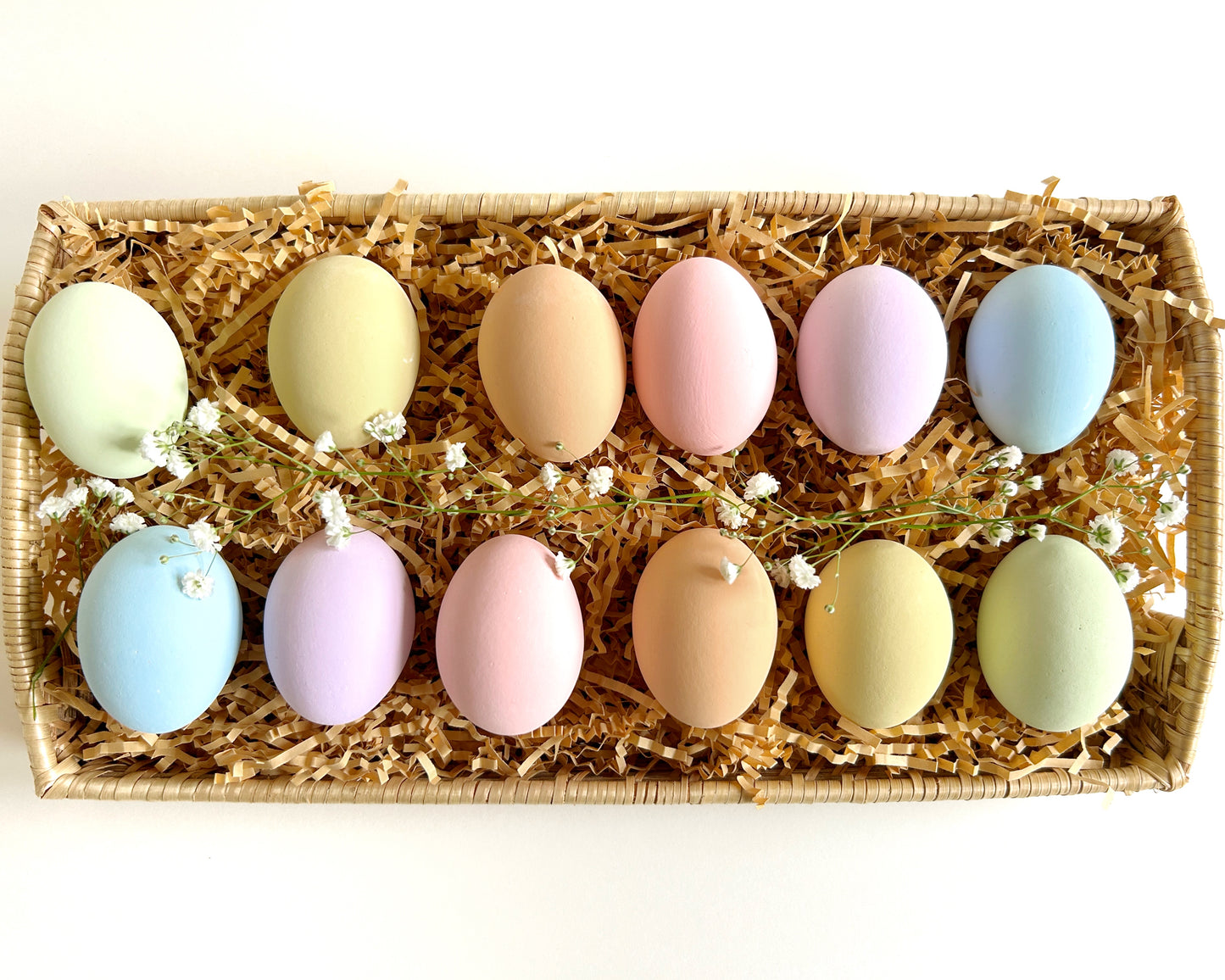 Pastel Ceramic Chicken Eggs, Dozen