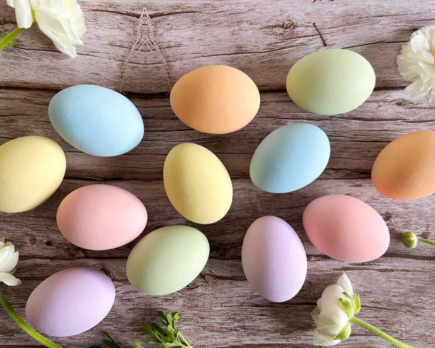 Pastel Ceramic Chicken Eggs, Dozen