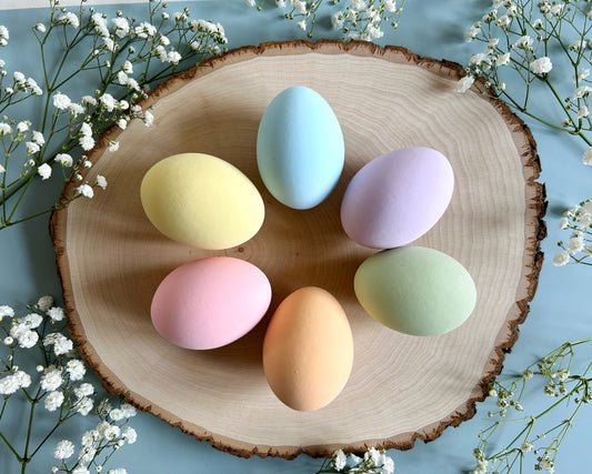 Pastel Ceramic Chicken Eggs, Half Dozen