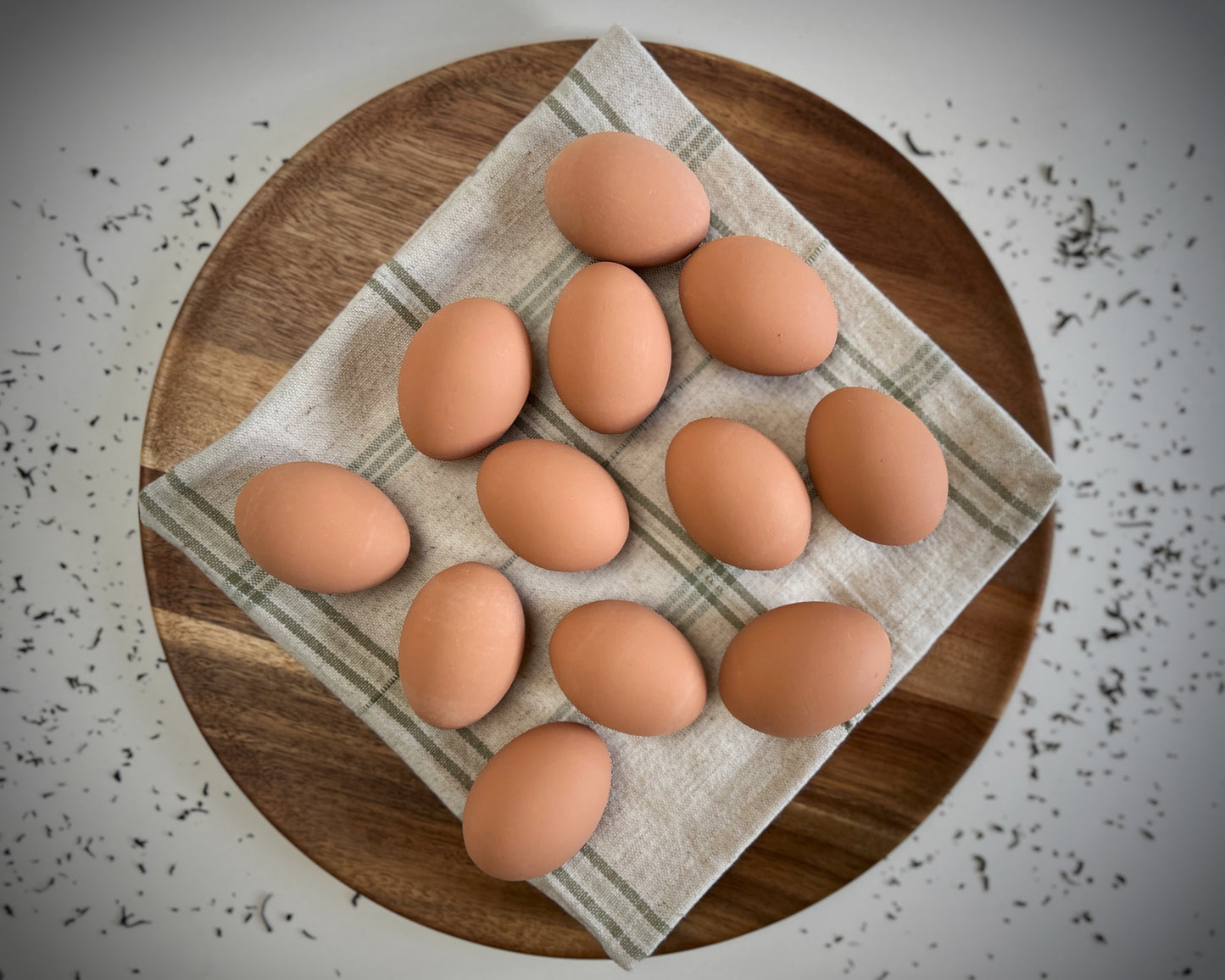 Brown Ceramic Chicken Eggs, Dozen