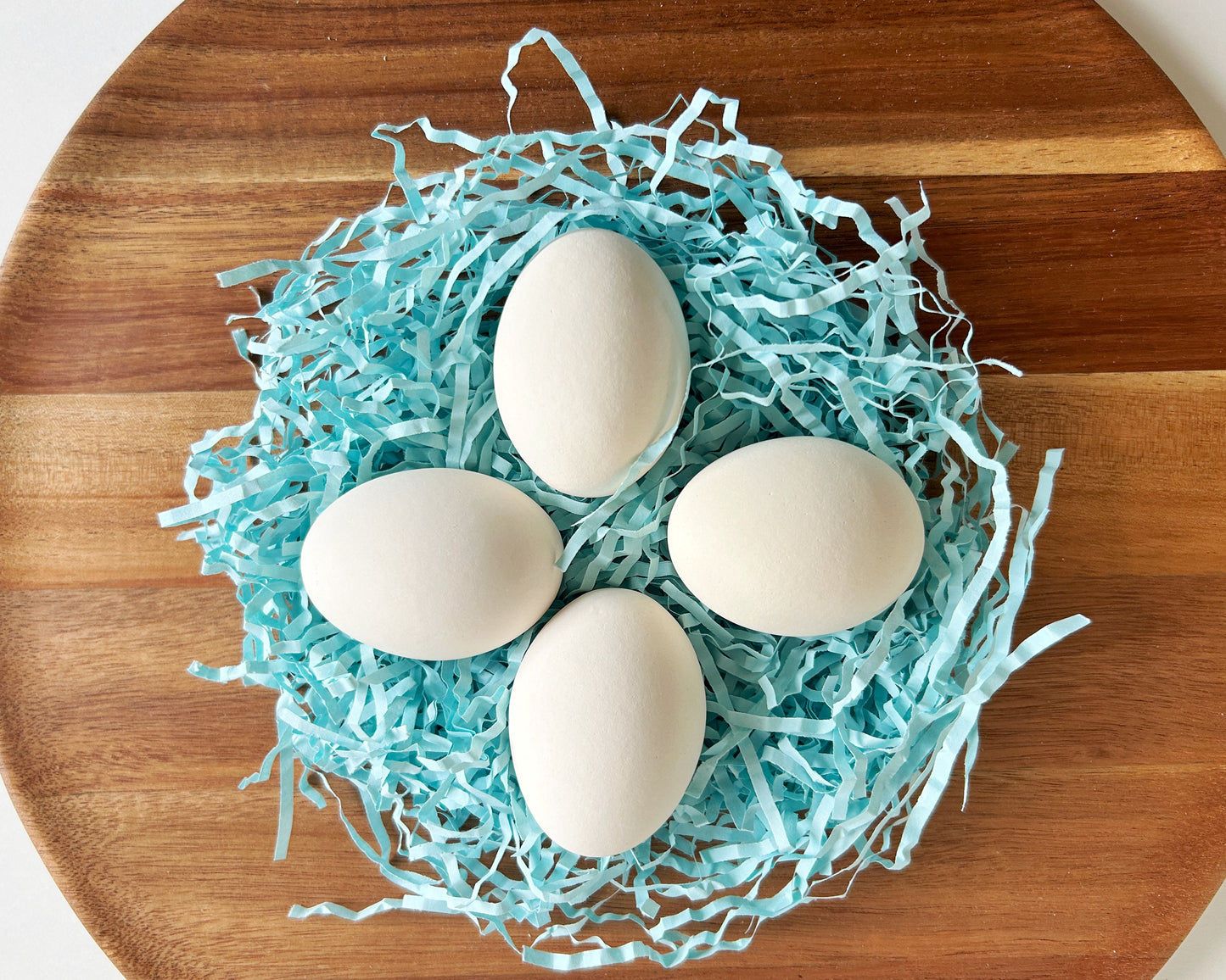 White Ceramic Chicken Eggs, 4 Pack