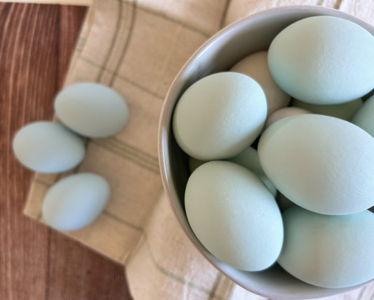 Ameraucana Ceramic Chicken Eggs, Dozen