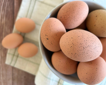 Speckled Ceramic Chicken Eggs, Dozen