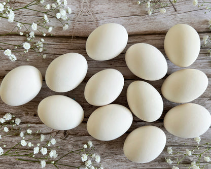 White Ceramic Chicken Eggs, Dozen