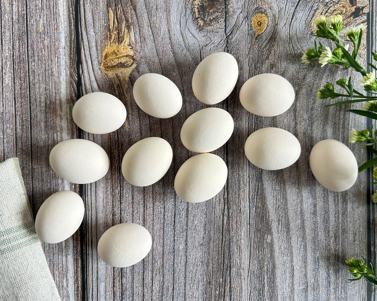 White Ceramic Quail Eggs, Dozen