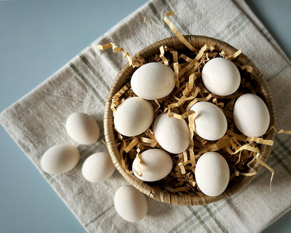 White Ceramic Quail Eggs, Dozen